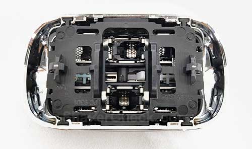 The intricate inner part of the cassette.