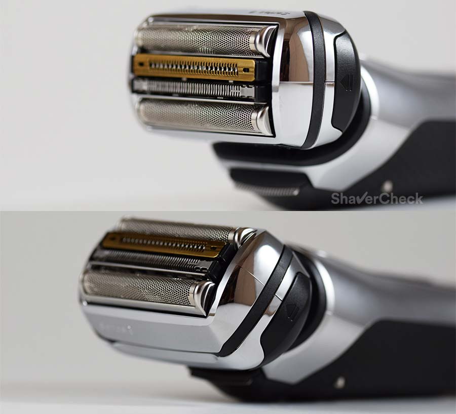The Braun Series 9 shaving head can move up and down.
