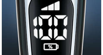 The battery percentage display on the Philips 9700.