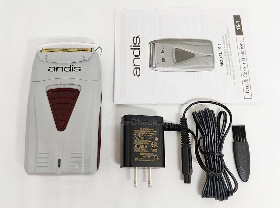 The accessories included with the Andis ProFoil shaver.