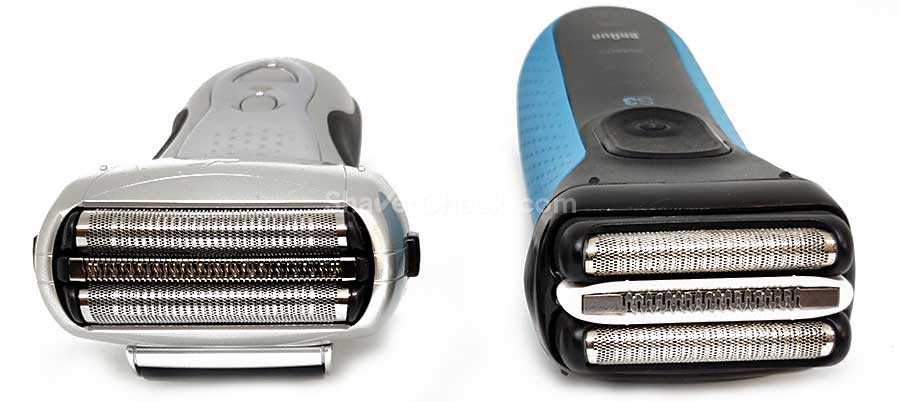 The Panasonic Arc 3 and Braun Series, two foil shavers with 3 cutting elements.