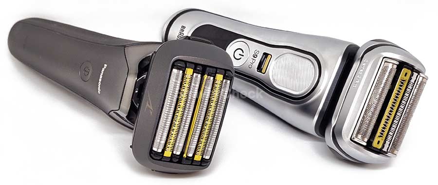 Panasonic Arc 6 and Braun Series 9 Pro, two high-end foils shavers.
