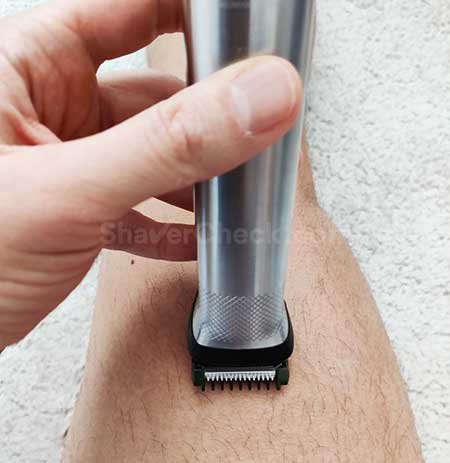 Using a body trimmer dry.