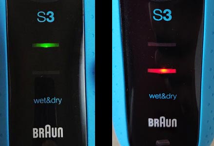 Braun Series 3 ProSkin 3010s battery indicator