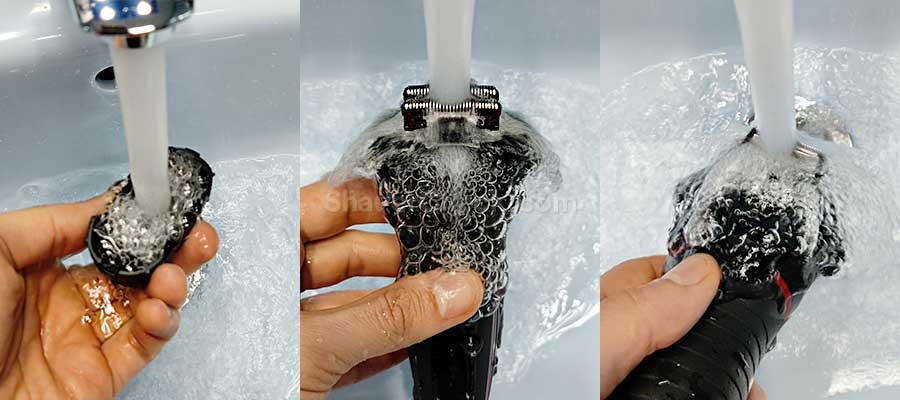 Cleaning the shaver with water is super easy.