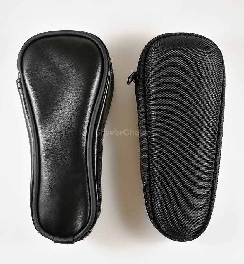 The travel case included with the ES-LV65-S (left) vs the one shipped by Braun with the Series 5, 7 and 9 (right).