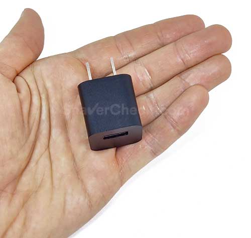 The tiny USB charger that comes in the box.