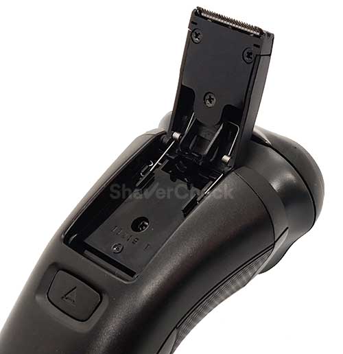 The hair trimmer on the back of the Remington R3000 Series.