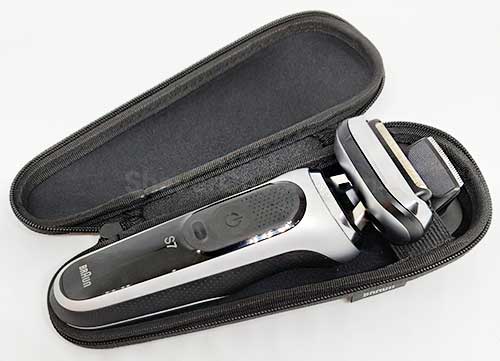 The new Series 7 travel case can accommodate both the shaver and the trimmer.