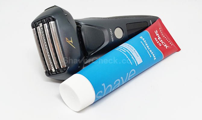 The Speick shaving cream works great with electric razors.
