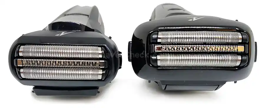 The shaving head of the ES-LL41-K (left) next to the ES-LT3N (right).