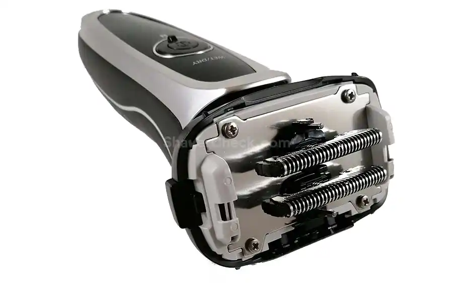 The inner blades of a Panasonic Arc 5 foil shaver.