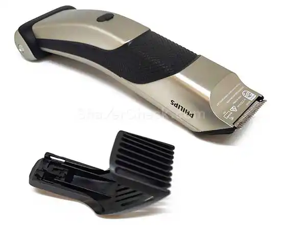 The Bodygroom 7000 trimmer features a removable and adjustable guard.