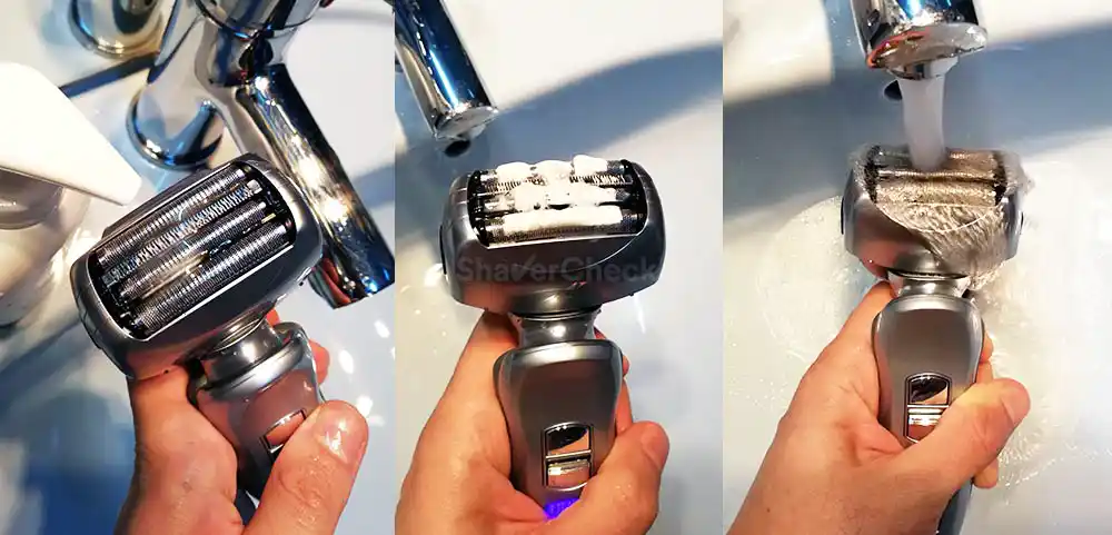 Cleaning a wet/dry Arc 4 with water and soap.