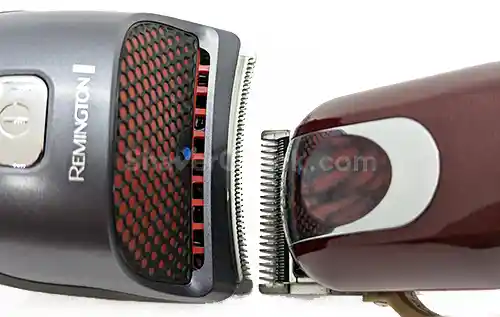 The blade of the Remington HC4250 compared to a regular hair clipper.