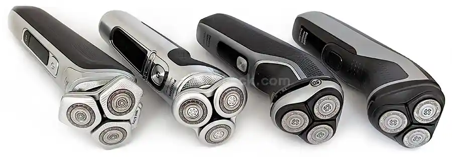 Rotary shavers at different price points.