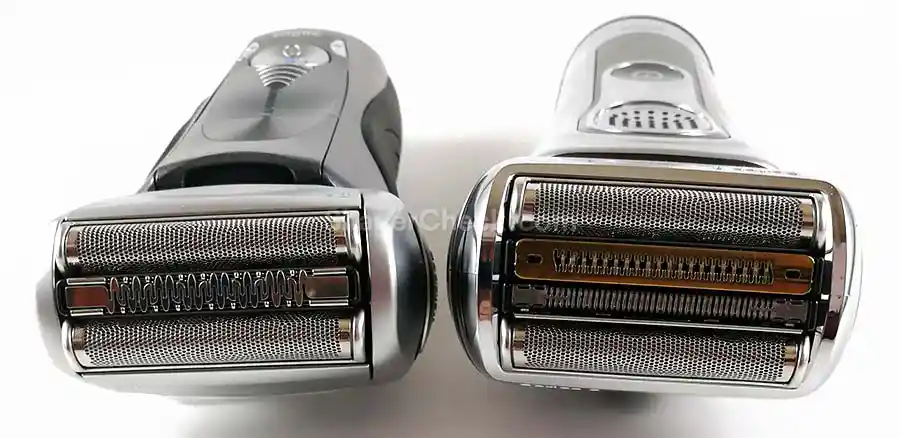 The Braun Series 7 and Series 9, two of the best men's razors for shaving dry.